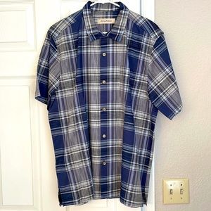 NWOT Tommy Bahama Plaid Camp Shirt Size Large